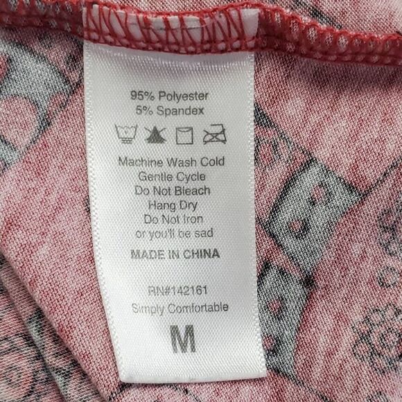 LuLaRoe Tank Top Women's M Red Elephant Print Sleeveless Shirt Soft Stretch Casu - Picture 5 of 6